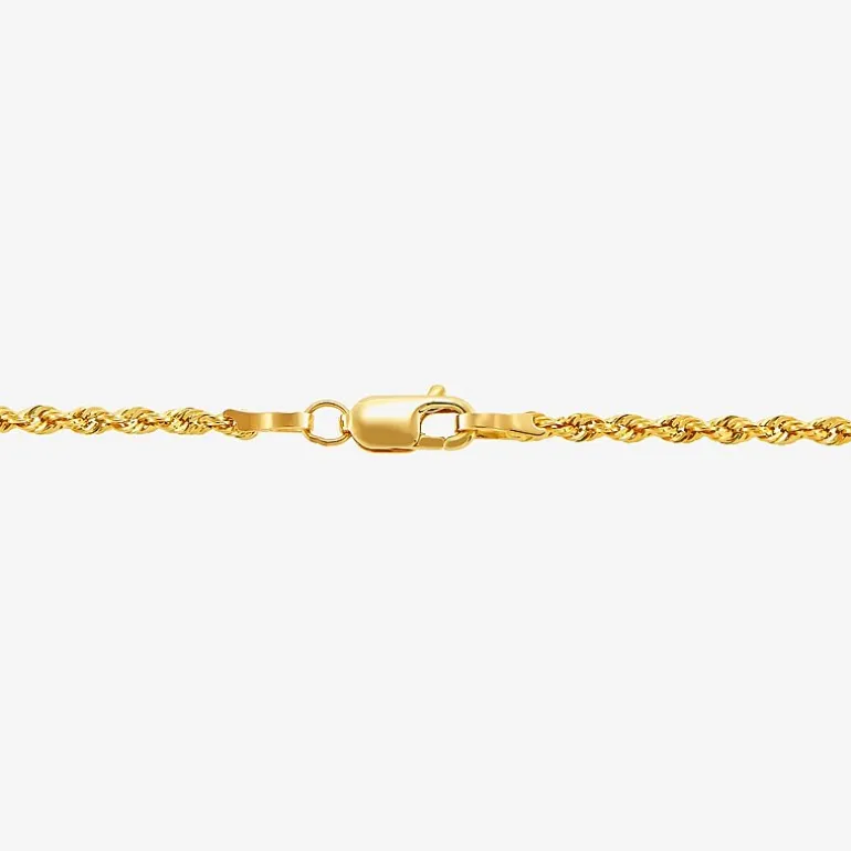 Womens 14K Gold 20 Inch Rope Chain Necklace