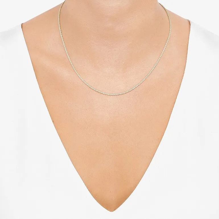Womens 14K Gold 18 Inch Rope Chain Necklace