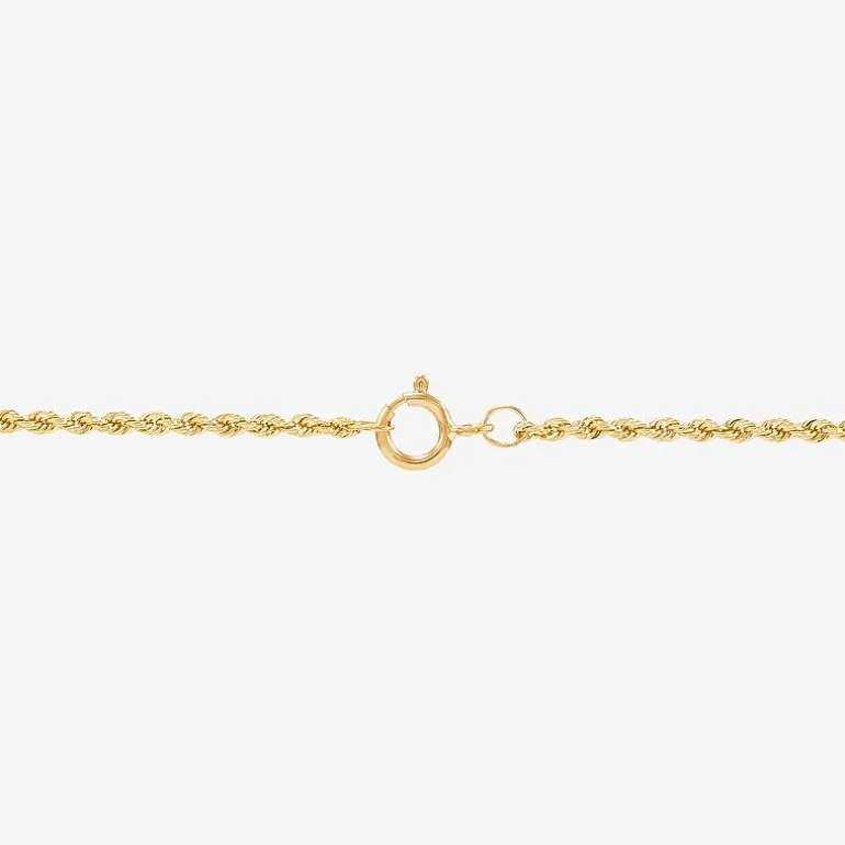 Womens 14K Gold 18 Inch Rope Chain Necklace