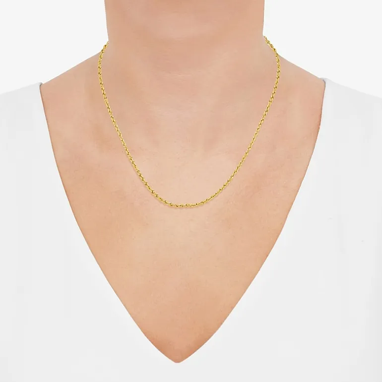 Womens 14K Gold 18 Inch Rope Chain Necklace