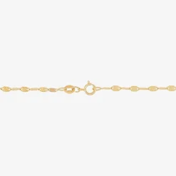 Womens 14K Gold 10 Inch Solid Fashion Ankle Bracelet
