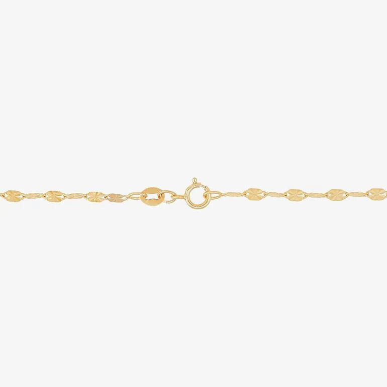 Womens 14K Gold 10 Inch Solid Fashion Ankle Bracelet