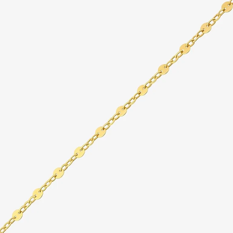Womens 10K Gold 7.25 Inch Solid Link Chain Bracelet