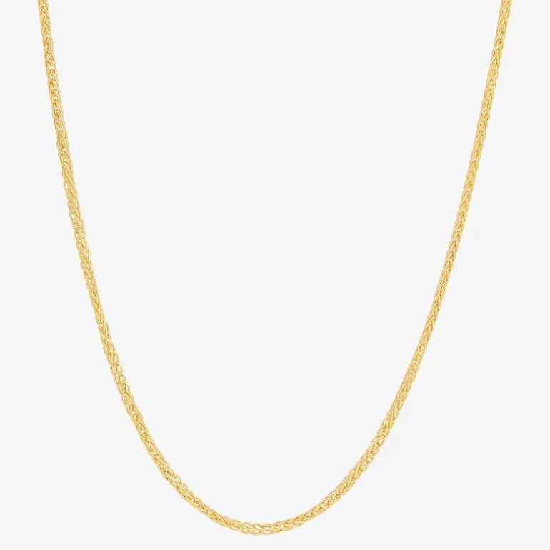 Womens 10K Gold 20 Inch Wheat Chain Necklace