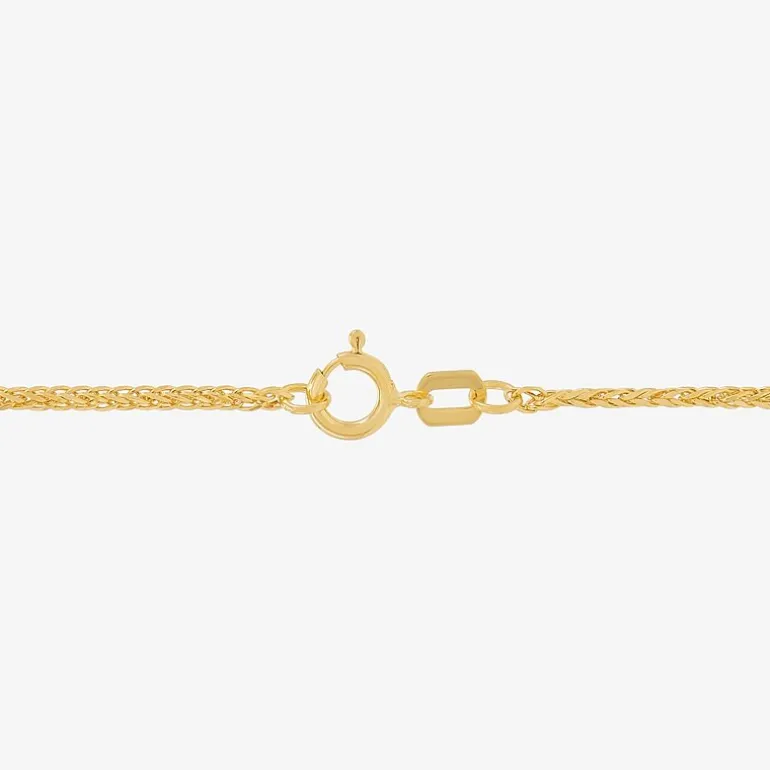 Womens 10K Gold 20 Inch Wheat Chain Necklace