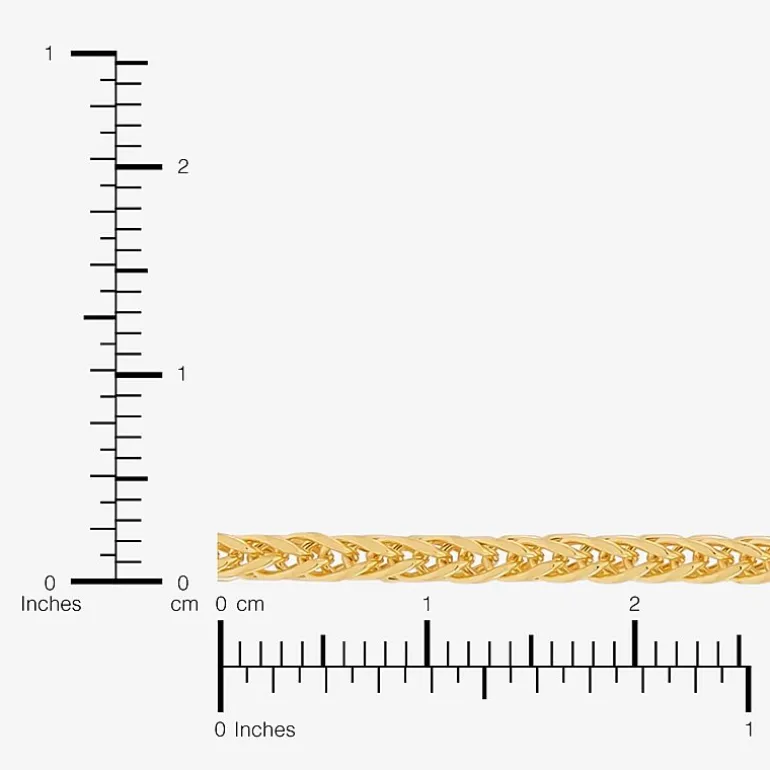Womens 10K Gold 20 Inch Wheat Chain Necklace