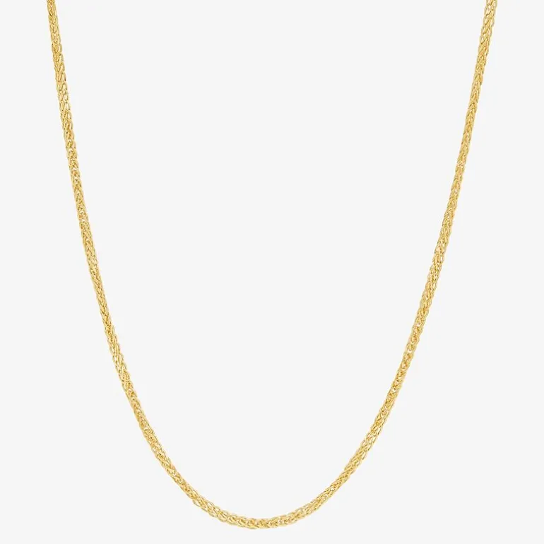 Womens 14K Gold 16 Inch Wheat Chain Necklace