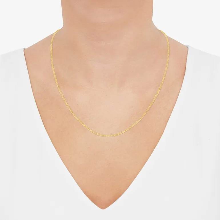 Womens 14K Gold 16 Inch Wheat Chain Necklace
