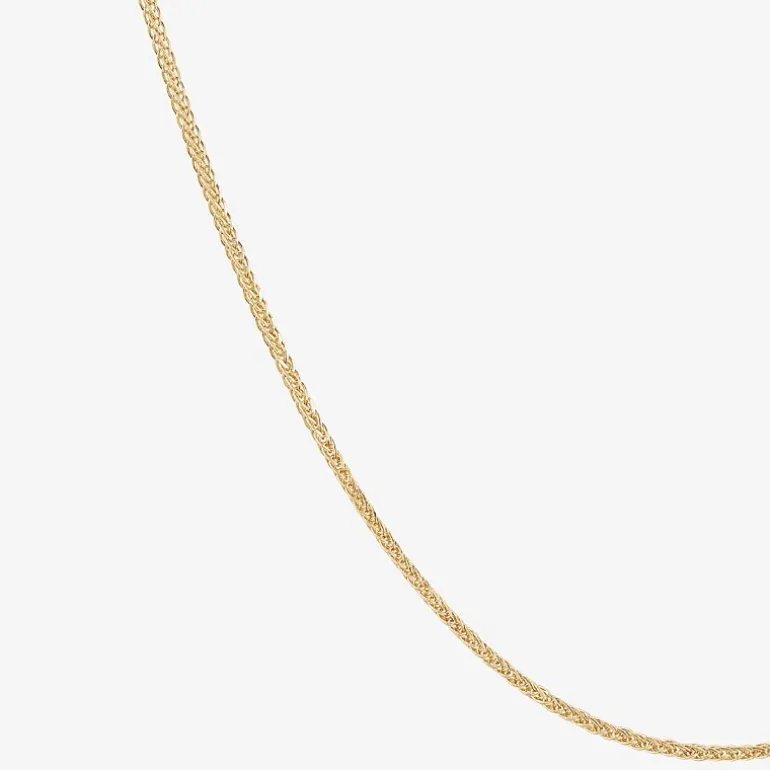 Womens 14K Gold 16 Inch Wheat Chain Necklace
