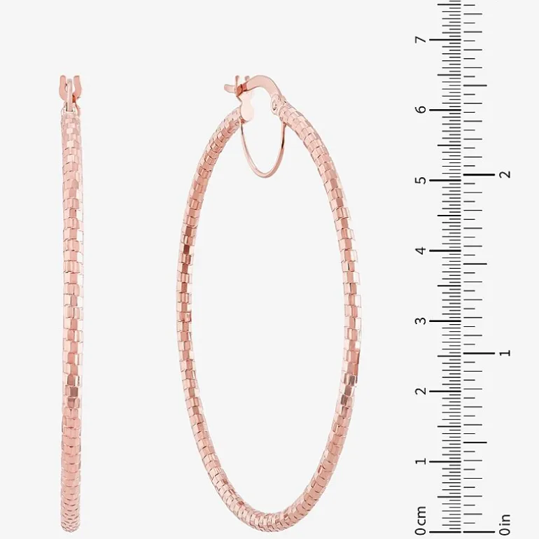 Womens 10K Gold 64mm Hoop Earrings