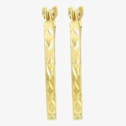 Womens 14K Gold 15mm Hoop Earrings