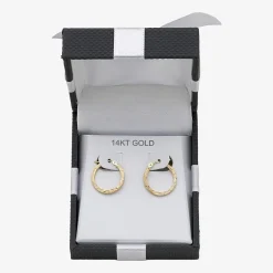 Womens 14K Gold 15mm Hoop Earrings