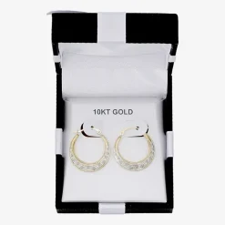 Womens 10K Gold 21mm Hoop Earrings