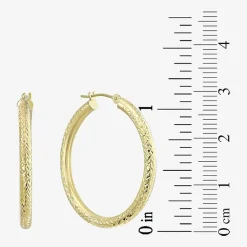 Womens 14K Gold 30mm Hoop Earrings