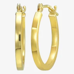 Womens 14K Gold 15.2mm Hoop Earrings