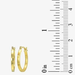 Womens 14K Gold 15.2mm Hoop Earrings