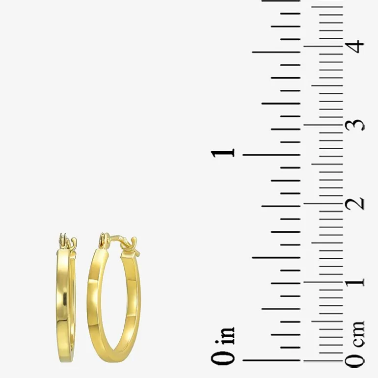 Womens 14K Gold 15.2mm Hoop Earrings