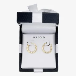 Womens 10K Gold 15mm Oval Hoop Earrings