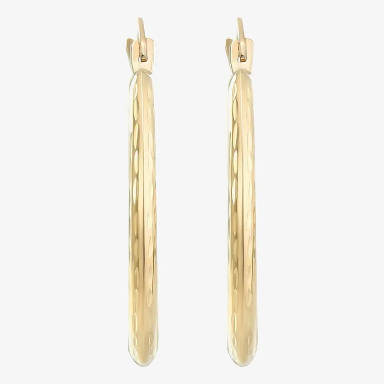 Womens 10K Gold 22mm Round Hoop Earrings