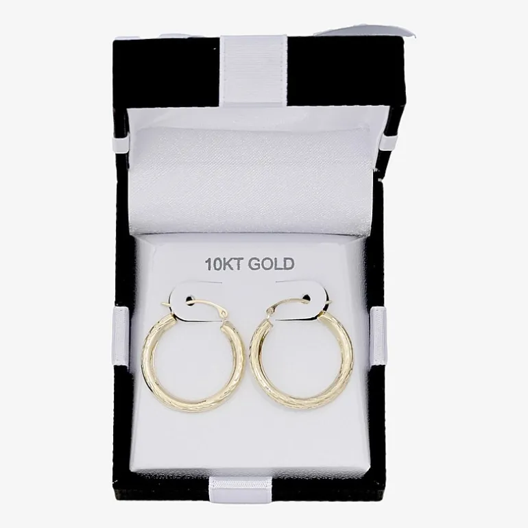 Womens 10K Gold 22mm Round Hoop Earrings