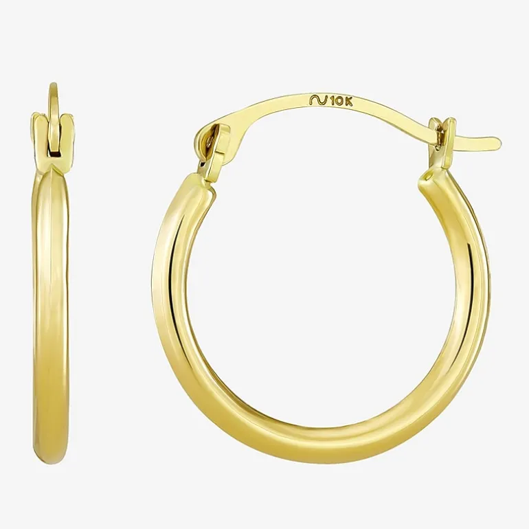 Womens 10K Gold 22mm Round Hoop Earrings