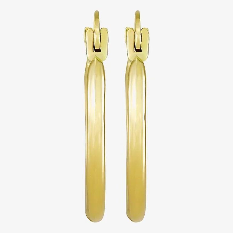 Womens 10K Gold 22mm Round Hoop Earrings