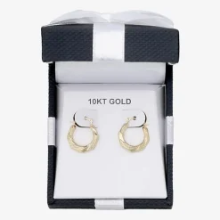 Womens 10K Gold 13mm Round Hoop Earrings