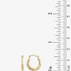 Womens 10K Gold 13mm Round Hoop Earrings