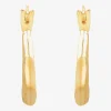 Womens 14K Gold 11.5mm Round Hoop Earrings