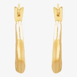 Womens 14K Gold 11.5mm Round Hoop Earrings