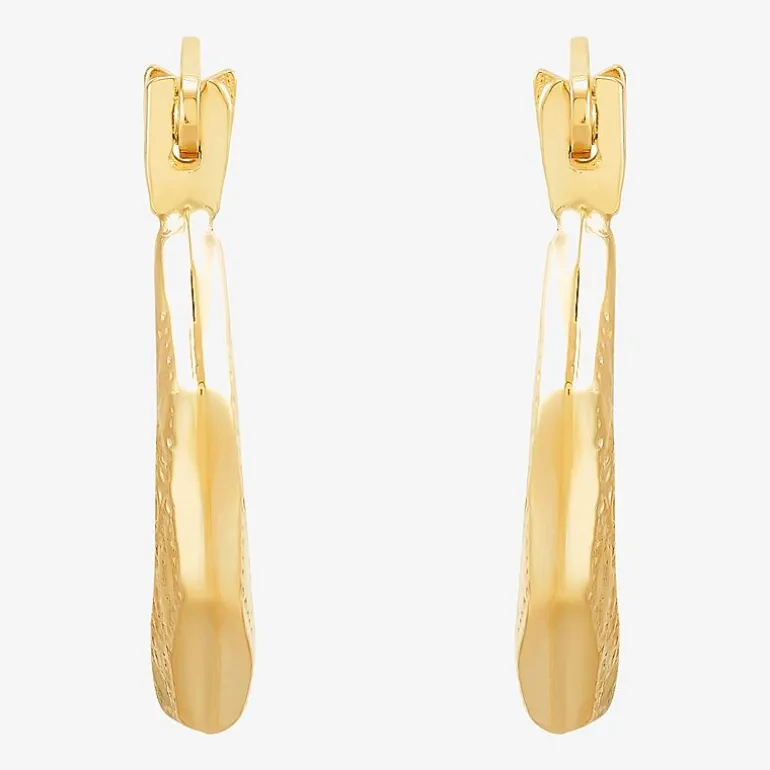 Womens 14K Gold 11.5mm Round Hoop Earrings