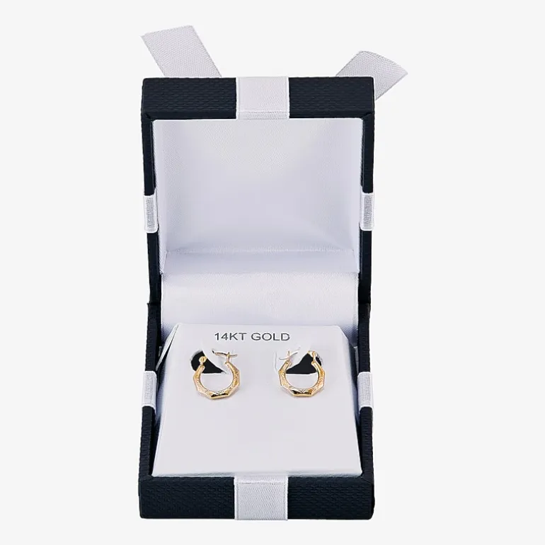 Womens 14K Gold 11.5mm Round Hoop Earrings
