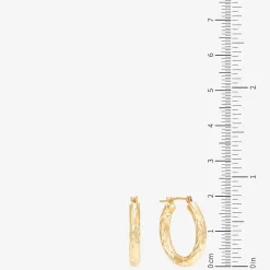Womens 14K Gold 20mm Round Hoop Earrings