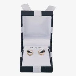 Womens 14K Gold 10.7mm Round Hoop Earrings