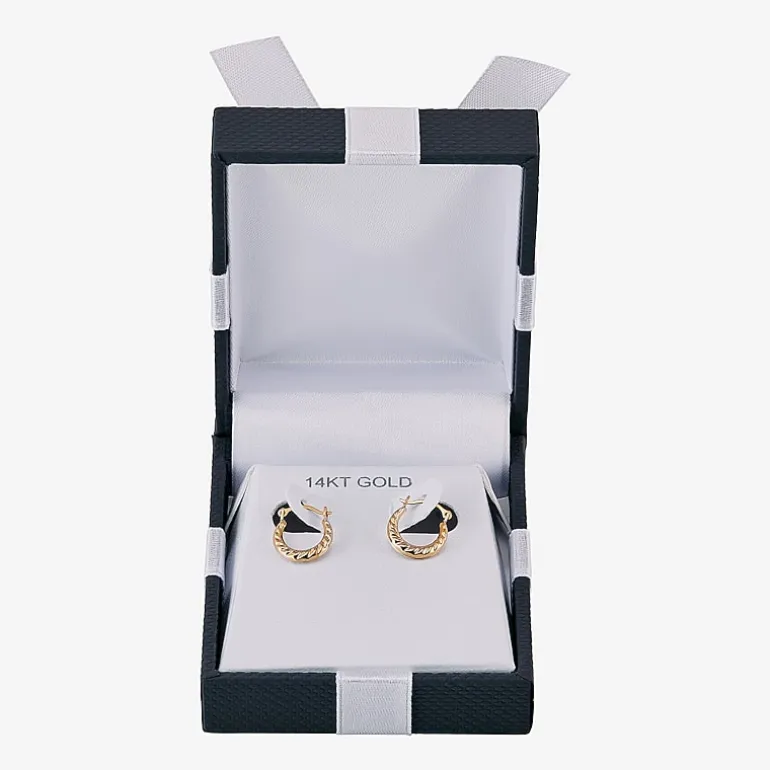 Womens 14K Gold 10.7mm Round Hoop Earrings