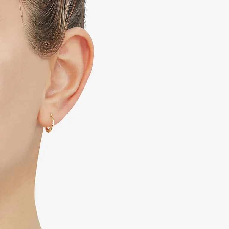 Womens 14K Gold 10.7mm Round Hoop Earrings
