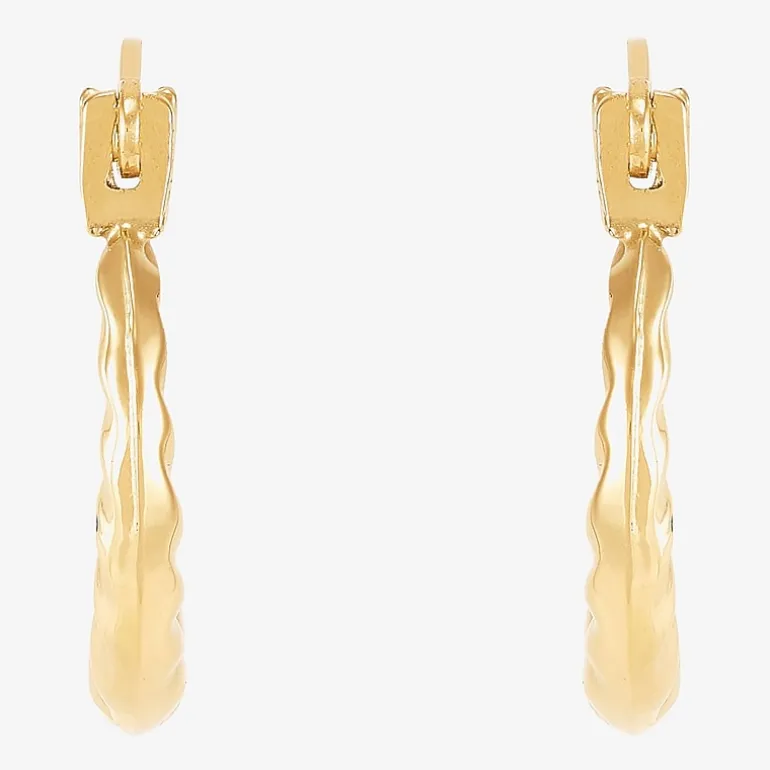 Womens 14K Gold 10.7mm Round Hoop Earrings