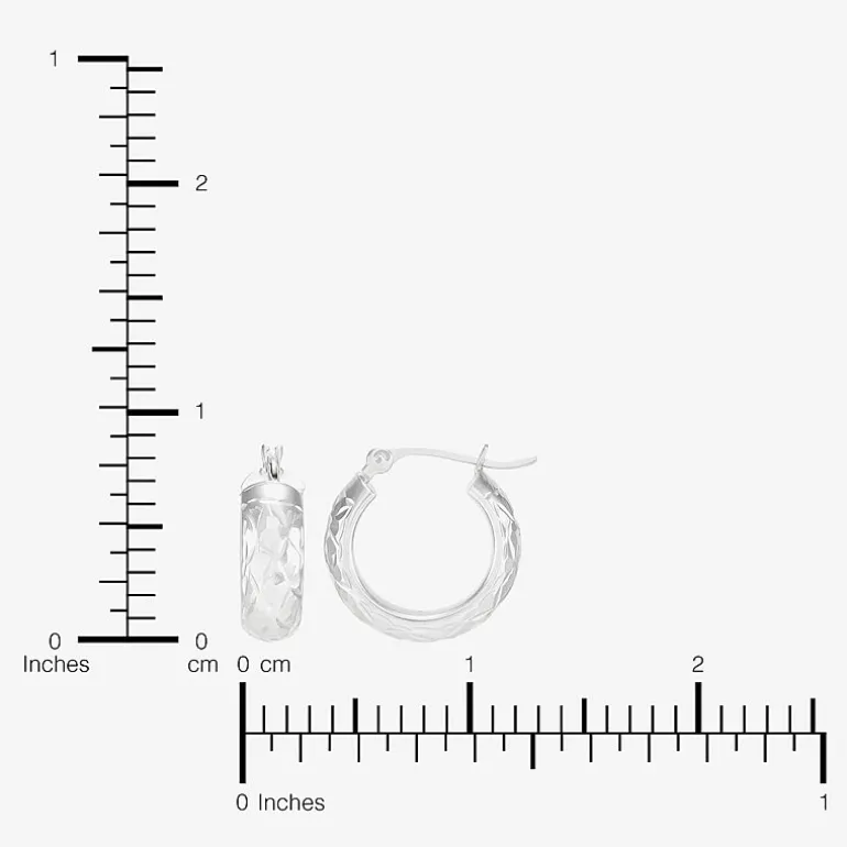 Womens 10K Gold 15mm Round Hoop Earrings