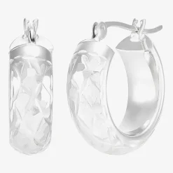 Womens 10K Gold 15mm Round Hoop Earrings