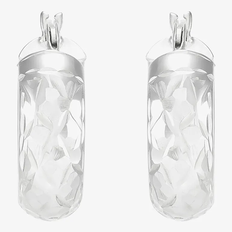 Womens 10K Gold 15mm Round Hoop Earrings