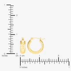 Womens 10K Gold 15mm Round Hoop Earrings