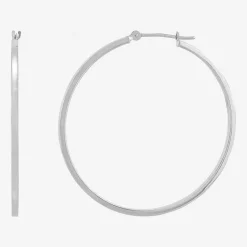 Womens 10K Gold 40mm Round Hoop Earrings