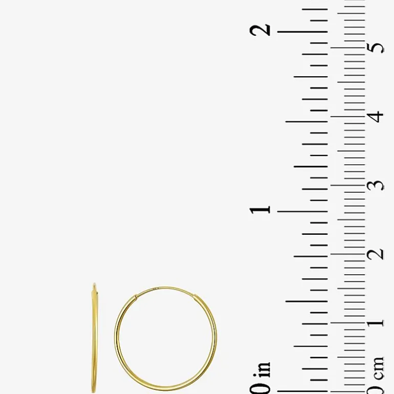 Womens 10K Gold 20mm Round Hoop Earrings