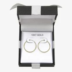 Womens 10K Gold 20mm Round Hoop Earrings