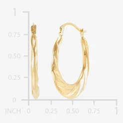 Womens 14K Gold 20.1mm Round Hoop Earrings