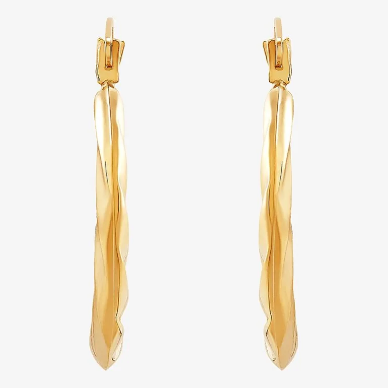 Womens 14K Gold 20.1mm Round Hoop Earrings
