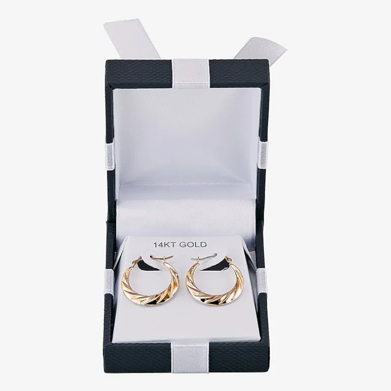Womens 14K Gold 20.1mm Round Hoop Earrings