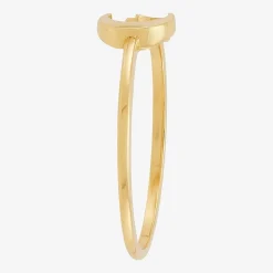 Womens 10K Gold Moon Round Star Band