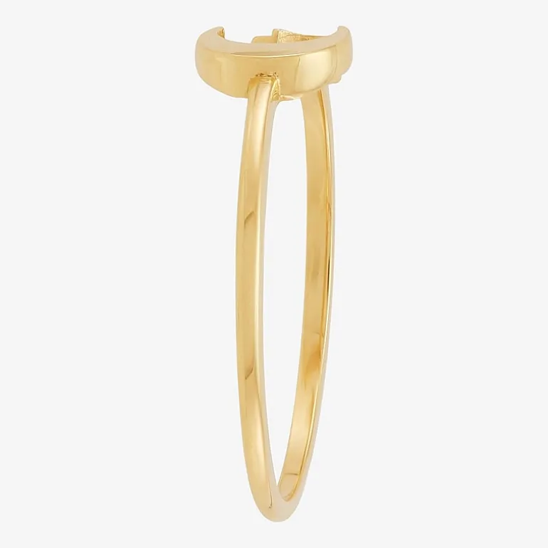 Womens 10K Gold Moon Round Star Band