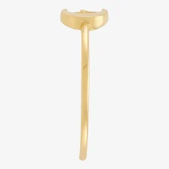Womens 10K Gold Moon Round Star Band